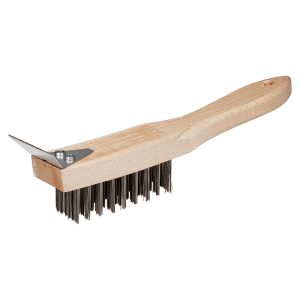 Stålborste med skrapa.