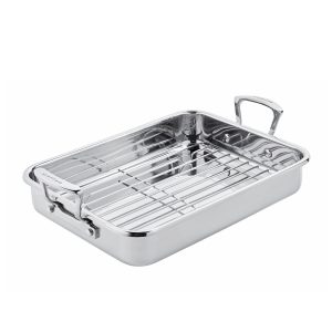 Långpanna med galler 42x26cm Rostfritt stål Impact, Scanpan.