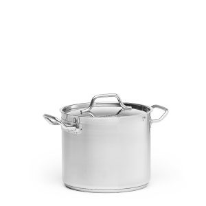 Kittel hög 8L 24cm med lock rostfritt stål, Patina