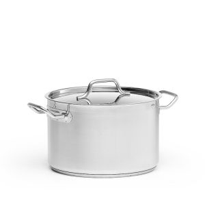 Kittel mellan hög 11L 28cm med lock rostfritt stål, Patina