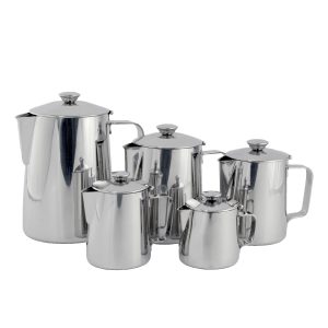 Kaffekanna med kort pip 60cl rostfritt stål