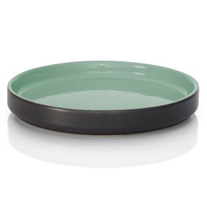 Flat tallrik 14cm Geo green